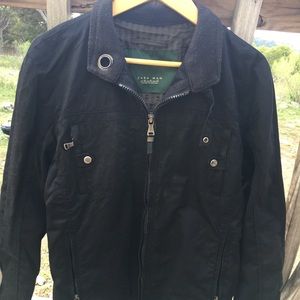 XL Zara Man Black Jacket with Olive Green Interior